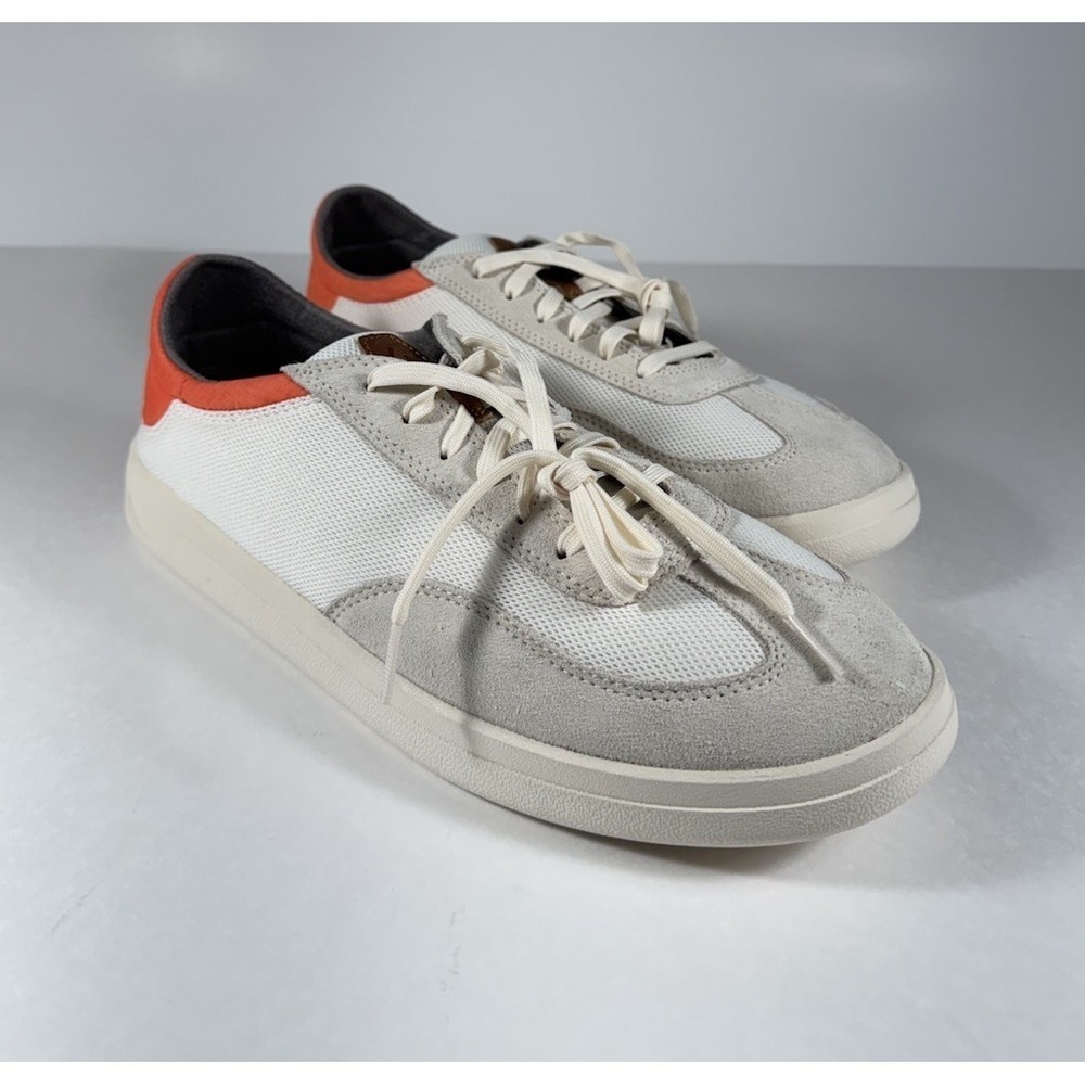 OLUKAI Punini Sneakers Shoes White Molten Orange Mens 11.5 *NEW* 10514-189U $140